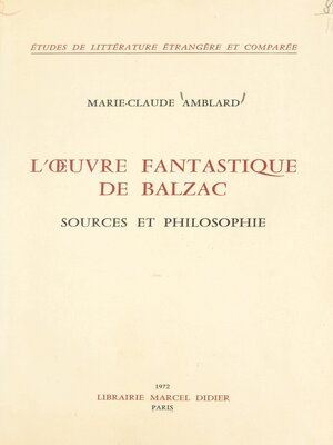 cover image of L'œuvre fantastique de Balzac